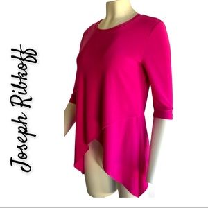 Joseph Ribkoff Fuchsia Asymmetrical Jersey Top